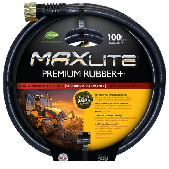 SWAN ELEMENT MAXLITE PREMIUM RUBBER+ HOSE (5/8 IN X 100 FT, BLACK)